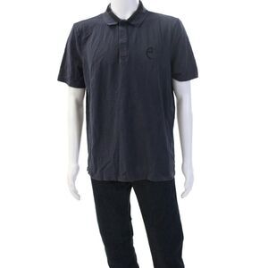 Armani Collezioni Mens Collared Cotton Polo Dark Blue Short Sleeve Size 2XL